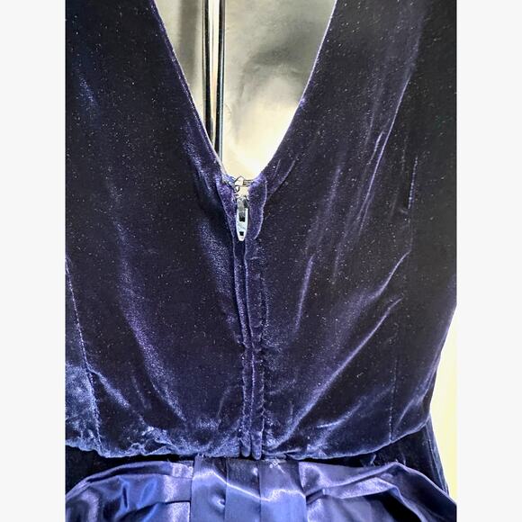 Act I New York Cobalt Blue Velvet Vintage 1980s Cocktail Dress-Size 7/8 Stunning - Picture 6 of 12